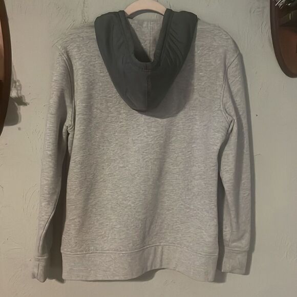 NWOT Small Champion two tone gray 1/4 zip long sleeve pockets hooded sweater top - Picture 9 of 14